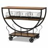 Baxton Studio Frieda Console Table Cart