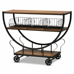Baxton Studio Frieda Console Table Cart