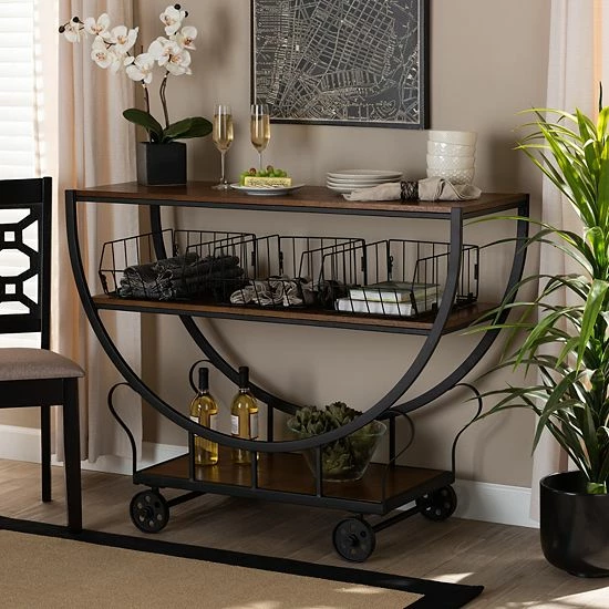 Baxton Studio Frieda Console Table Cart 7 Baxton Studio Frieda Console Table Cart - Image 7