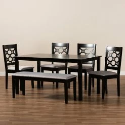 Baxton Studio Gabriel Dining Table & Chair 6-piece Set Sand Dark Brown 15 Baxton Studio Gabriel Dining Table & Chair 6-piece Set Sand Dark Brown -Baxton Studio Sales unnamed file 6580