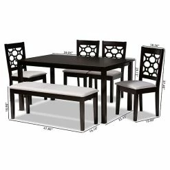 Baxton Studio Gabriel Dining Table & Chair 6-piece Set Sand Dark Brown 16 Baxton Studio Gabriel Dining Table & Chair 6-piece Set Sand Dark Brown -Baxton Studio Sales unnamed file 6581