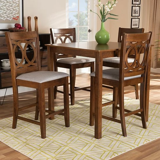 Baxton Studio Lenoir Pub Dining Table & Chair 5-piece Set 2 Baxton Studio Lenoir Pub Dining Table & Chair 5-piece Set - Image 2