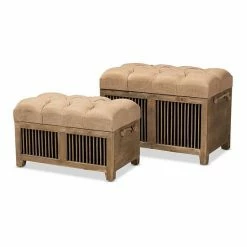 Baxton Studio Clement Storage Ottoman 2-piece Set