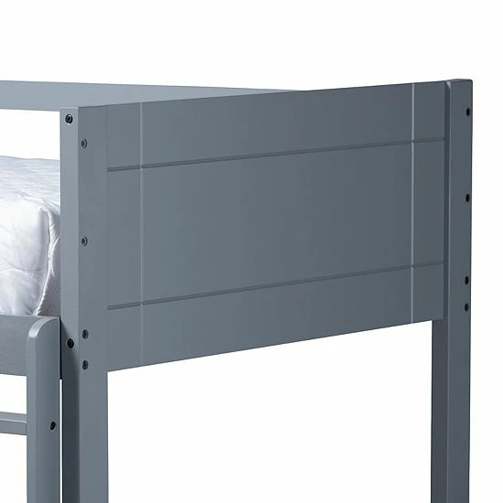 Baxton Studio Elsie Twin Bunk Bed Gray 4 Baxton Studio Elsie Twin Bunk Bed Gray - Image 4