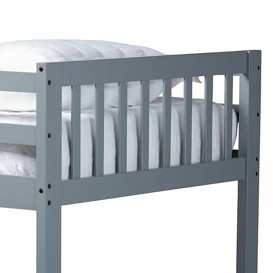 Baxton Studio Jude Twin Bunk Bed Gray 4 Baxton Studio Jude Twin Bunk Bed Gray - Image 4