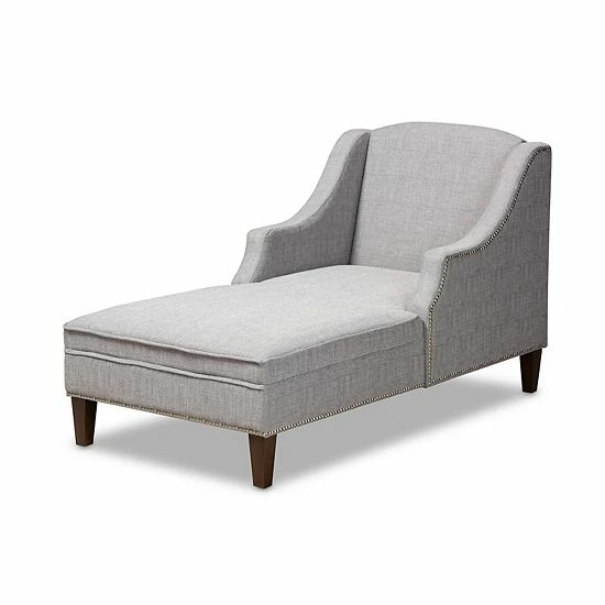 Baxton Studio Leonie Chaise Gray 1 Baxton Studio Leonie Chaise Gray