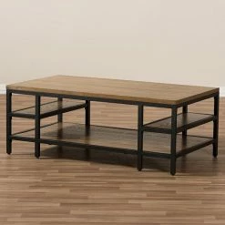 Baxton Studio Industrial Brown & Black Coffee Table 3 Baxton Studio Industrial Brown & Black Coffee Table -Baxton Studio Sales unnamed file 6669