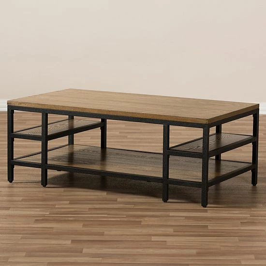 Baxton Studio Industrial Brown & Black Coffee Table 2 Baxton Studio Industrial Brown & Black Coffee Table - Image 2