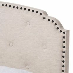 Baxton Studio Lexi Tufted Bed Light Beige -Baxton Studio Sales unnamed file 6680