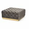 Baxton Studio Verene Ottoman Gray Gold