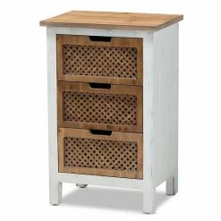 Baxton Studio Vincent 3-Drawer Storage Cabinet