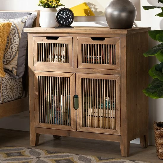 Baxton Studio Clement 2-Drawer Storage Cabinet 2 Baxton Studio Clement 2-Drawer Storage Cabinet - Image 2