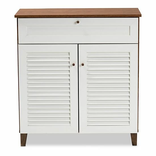 Baxton Studio Coolidge 1-Drawer Shoe Storage Cabinet 4 Baxton Studio Coolidge 1-Drawer Shoe Storage Cabinet - Image 4