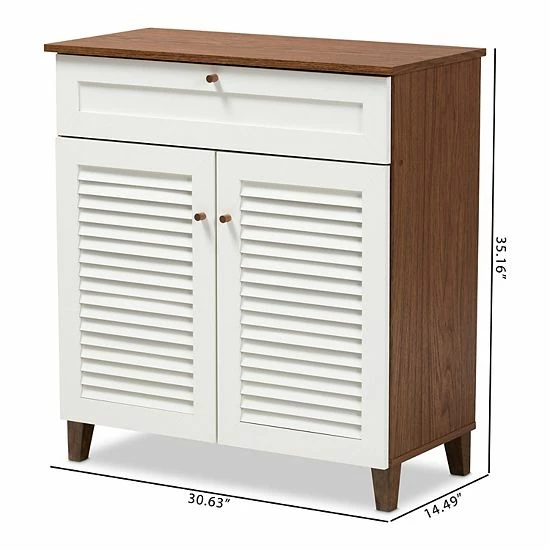 Baxton Studio Coolidge 1-Drawer Shoe Storage Cabinet 9 Baxton Studio Coolidge 1-Drawer Shoe Storage Cabinet - Image 9