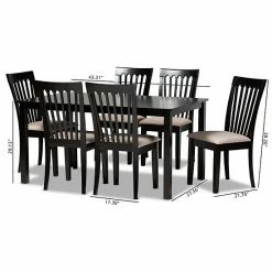 Baxton Studio Minette Dining Table 7-piece Set -Baxton Studio Sales unnamed file 6750