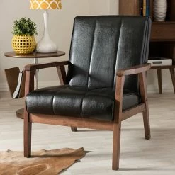 Baxton Studio Nikko Lounge Chair Black -Baxton Studio Sales unnamed file 676