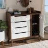 Baxton Studio Brighton Mid-Century Shoe Storage Cabinet