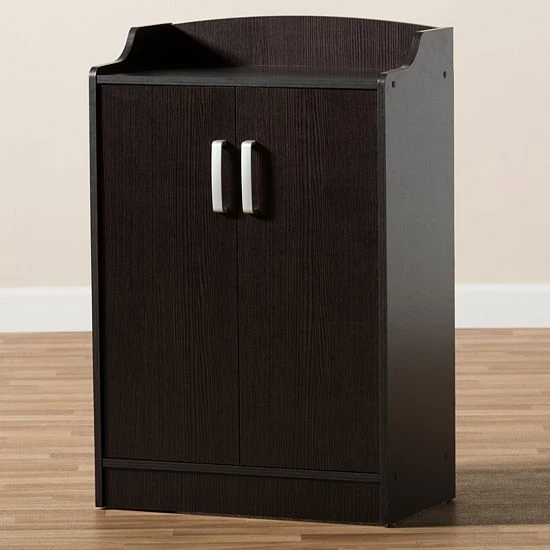 Baxton Studio Verdell Espresso Shoe Cabinet 4 Baxton Studio Verdell Espresso Shoe Cabinet - Image 4