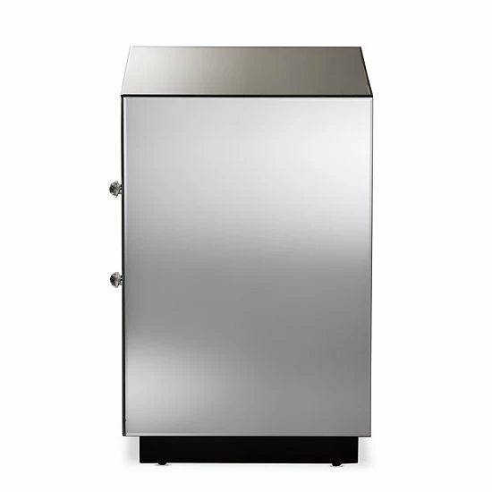 Baxton Studio Cecilia Mirrored Nightstand 5 Baxton Studio Cecilia Mirrored Nightstand - Image 5