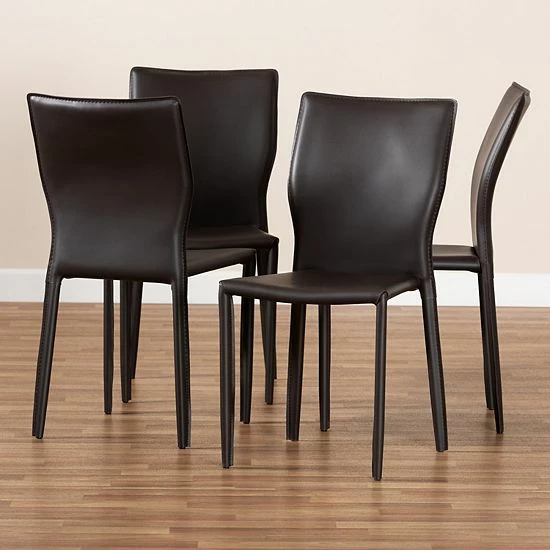 Baxton Studio Heidi Dining Chair 4-piece Set Black 6 Baxton Studio Heidi Dining Chair 4-piece Set Black - Image 6