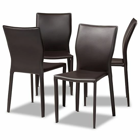 Baxton Studio Heidi Dining Chair 4-piece Set Black 9 Baxton Studio Heidi Dining Chair 4-piece Set Black - Image 9