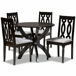 Baxton Studio Mona Dining Table & Chair 5-piece Set