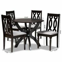Baxton Studio Mona Dining Table & Chair 5-piece Set -Baxton Studio Sales unnamed file 6871