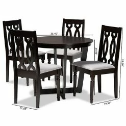 Baxton Studio Julie Dining Table & Chair 5-piece Set -Baxton Studio Sales unnamed file 6879