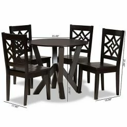 Baxton Studio Kaila Dining 5-piece Set Walnut Brown -Baxton Studio Sales unnamed file 6909