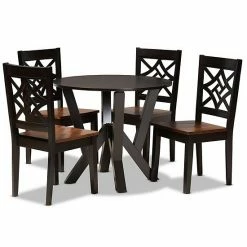 Baxton Studio Kaila Dining 5-piece Set Walnut Brown -Baxton Studio Sales unnamed file 6910