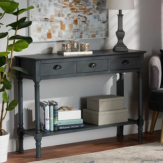 Baxton Studio Garvey Console Table Gray 7 Baxton Studio Garvey Console Table Gray - Image 7