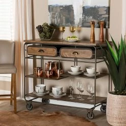 Baxton Studio Grant Trolley Cart 16 Baxton Studio Grant Trolley Cart -Baxton Studio Sales unnamed file 6934