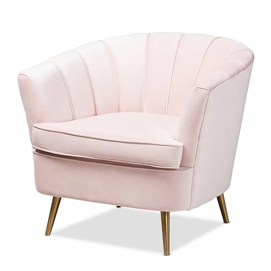 Baxton Studio Emeline Chair Pink 7 Baxton Studio Emeline Chair Pink - Image 7