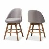 Baxton Studio Carra Counter Stool 2-Piece Set Gray