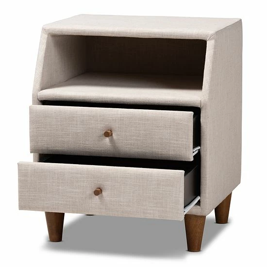 Baxton Studio Claverie Nightstand Gray 1 Baxton Studio Claverie Nightstand Gray