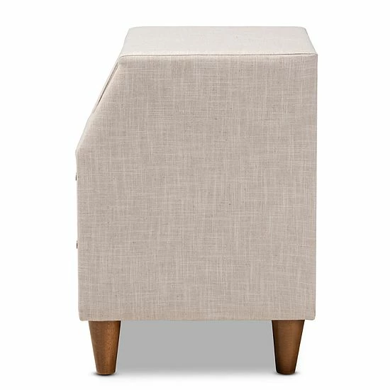 Baxton Studio Claverie Nightstand Gray 3 Baxton Studio Claverie Nightstand Gray - Image 3