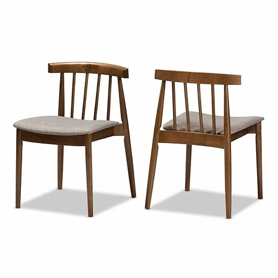 Baxton Studio Mid-Century Walnut Dining Chair 2-piece Set 1 Baxton Studio Mid-Century Walnut Dining Chair 2-piece Set