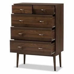 Baxton Studio Mid-Century Walnut 5-Drawer Chest 7 Baxton Studio Mid-Century Walnut 5-Drawer Chest -Baxton Studio Sales unnamed file 6998