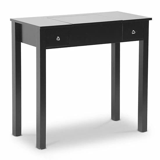 Baxton Studio Wessex Vanity Table Black 4 Baxton Studio Wessex Vanity Table Black - Image 4