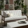 Baxton Studio Mid-Century Faux-Leather Sofa