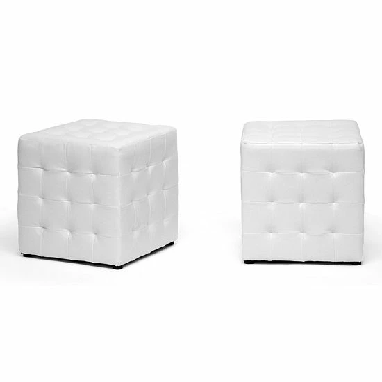 Baxton Studio 2-Piece Siskal Modern Cube Ottoman Set Black 1 Baxton Studio 2-Piece Siskal Modern Cube Ottoman Set Black