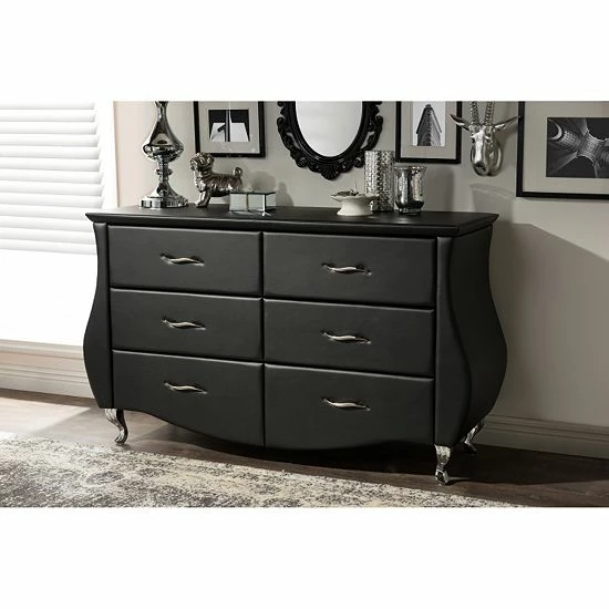 Baxton Studio Enzo 6-Drawer Dresser White 2 Baxton Studio Enzo 6-Drawer Dresser White - Image 2