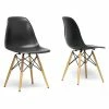 Baxton Studio 2-Piece Azzo Modern Shell Chair Set Black