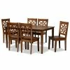 Baxton Studio Nicolette Dining 7-piece Set Dark Brown Walnut