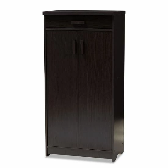 Baxton Studio Bienna Espresso Shoe Cabinet 1 Baxton Studio Bienna Espresso Shoe Cabinet