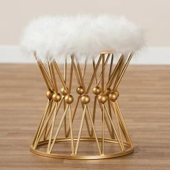 Baxton Studio Leonie Faux Fur Ottoman -Baxton Studio Sales unnamed file 7088