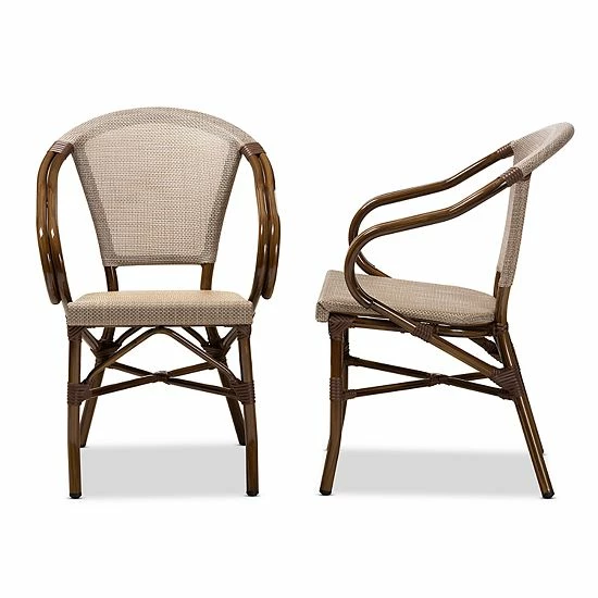 Baxton Studio Artus 2-Piece Dining Chair Set Beige 4 Baxton Studio Artus 2-Piece Dining Chair Set Beige - Image 4