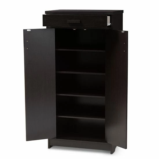 Baxton Studio Bienna Espresso Shoe Cabinet 5 Baxton Studio Bienna Espresso Shoe Cabinet - Image 5