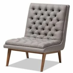 Baxton Studio Annetha Mid-Century Lounge Chair Gray