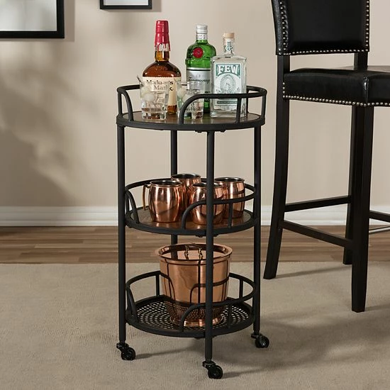 Baxton Studio Bristol Bar Cart 1 Baxton Studio Bristol Bar Cart